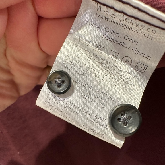 Nudie Jeans brushed cotton burgundy shirt size large - Picture 3 of 4